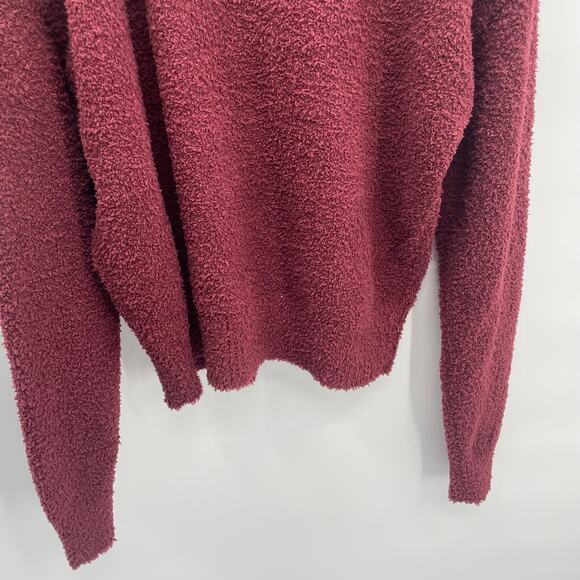 JAMISON NWT Evereve Cozy Chenille Cut Out Maroon Pullover Sweater // XS - Picture 12 of 14